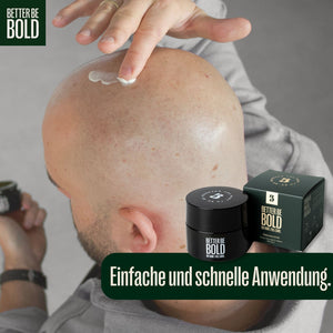 NO HAIR. FULL CARE. BALD CREAM. Glatzenpflege BetterBeBold