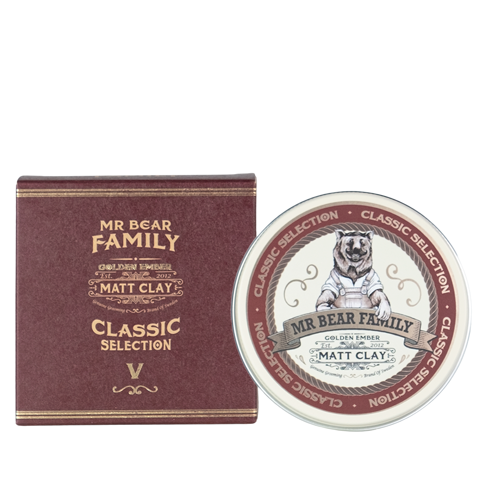 Pomade Matt Clay Golden Ember 100g Haarwachs Mr Bear Family