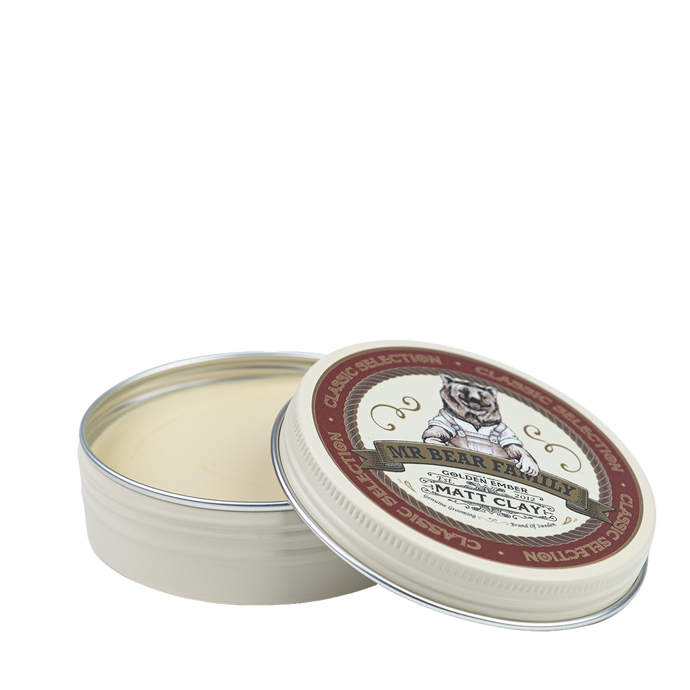 Pomade Matt Clay Golden Ember 100g Haarwachs Mr Bear Family