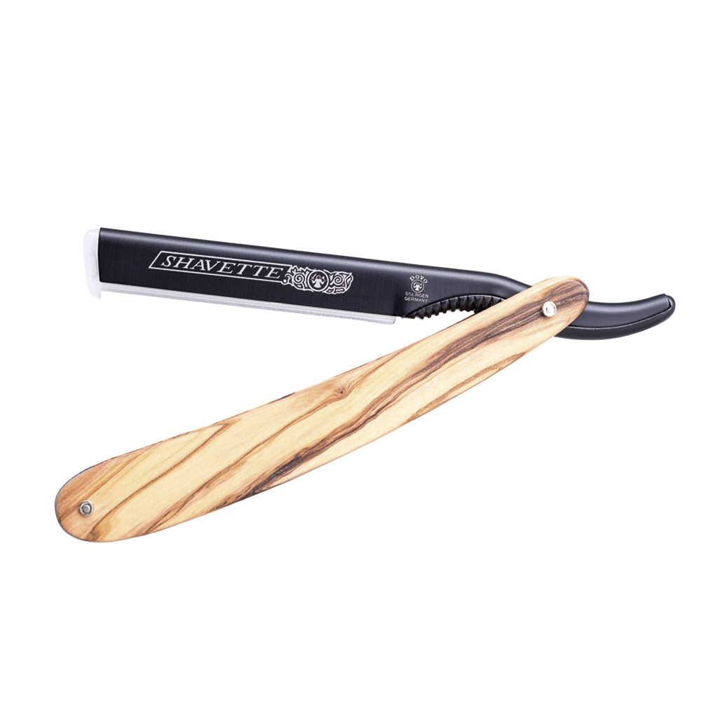Shavette Dovo Olive wood Rasiermesser mit Wechselklinge Dovo