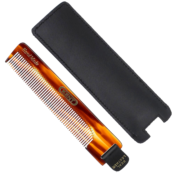 Taschenkamm handgefertigt mit Leder Etui 112mm Kamm Kent Combs   